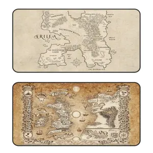 Throne of Glass & ACOTAR World Map Gaming Desk Mat, Sarah J. Maas Inspired Fantasy Mouse Pads, Vintage Bookish Desk Setup