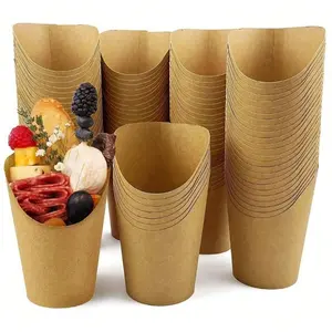50 Pack Disposable Paper Cups, Multi-Purpose Use for Fries, Fried Foods, Cake Containers, Home & Outdoor Baking Tools