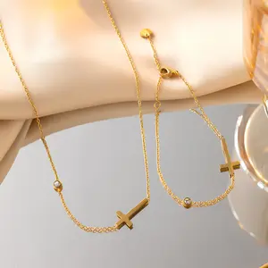 Cross Glow Set (2 Piece) bracelet and necklace set