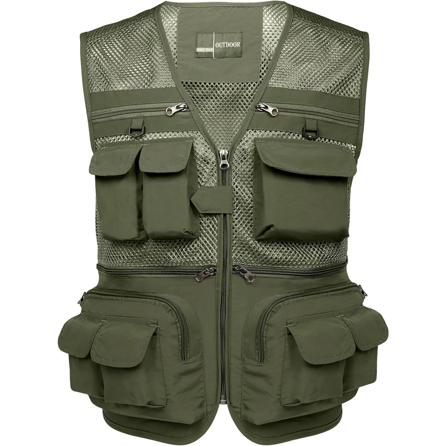 Men's Fishing Vest Utility Lightweight Outdoor Travel Safari Photo Cargo Vest with 16 Pockets(Gift)