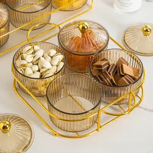 Bundle, 1 Set Dustproof & Waterproof Food Storage Jar, Snack Serving Box with Lid, Divided Snack Box, Snack Serving Tray, Kitchen Storage Containers