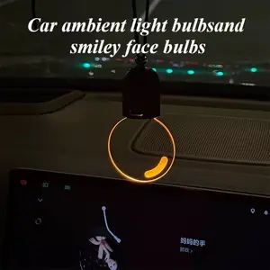 Creative Glowing Car Interior Lamp Pendant Automotive Atmosphere Decorative Light for Various Models Easy Install Smiley Face Bulbs Enhances Interior Ambiance