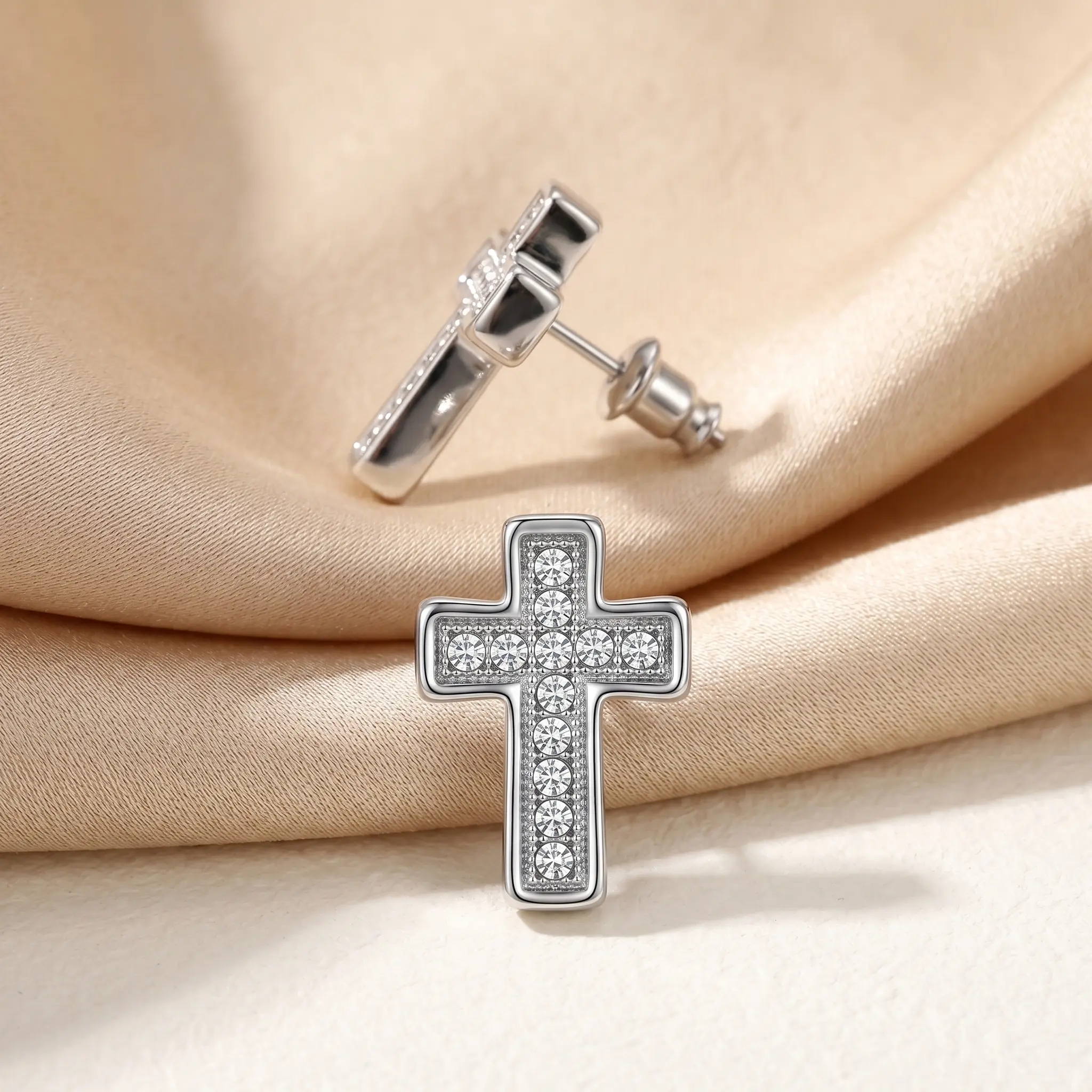 Cross Design Costume Earrings, Fashion Jewelry Accessory for Women