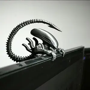 Alien Xenomorph Figure Monitor Top Decoration, Creative Desk Ornament for Gaming Room, Office Desktop PVC Collectible