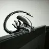 Alien Xenomorph Figure Monitor Top Decoration, Decorative Statues, Creative Desk Ornament for Gaming Room, Office Desktop PVC Collectible