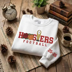 Embroidered Indiana Rose Bowl and Peach Bowl Champs Sweatshirt, Indiana Football T-shirt, Rose Bowl Tee, Game Day, Fans Gift, Hoosiers Gift