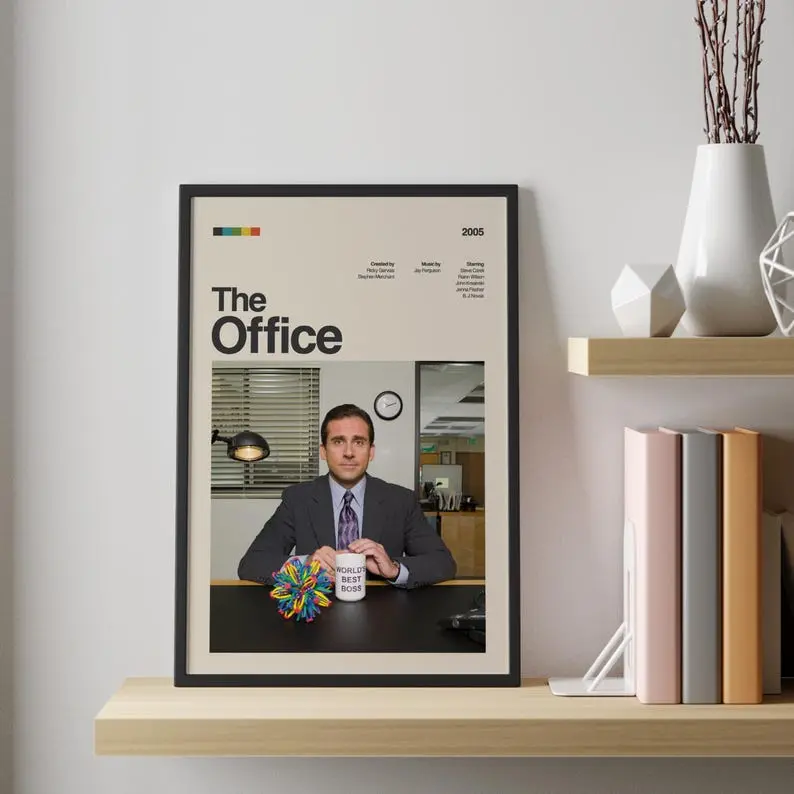 The Office Tv Series Poster Print Unframed, Retro Minimalist Tv Show Print