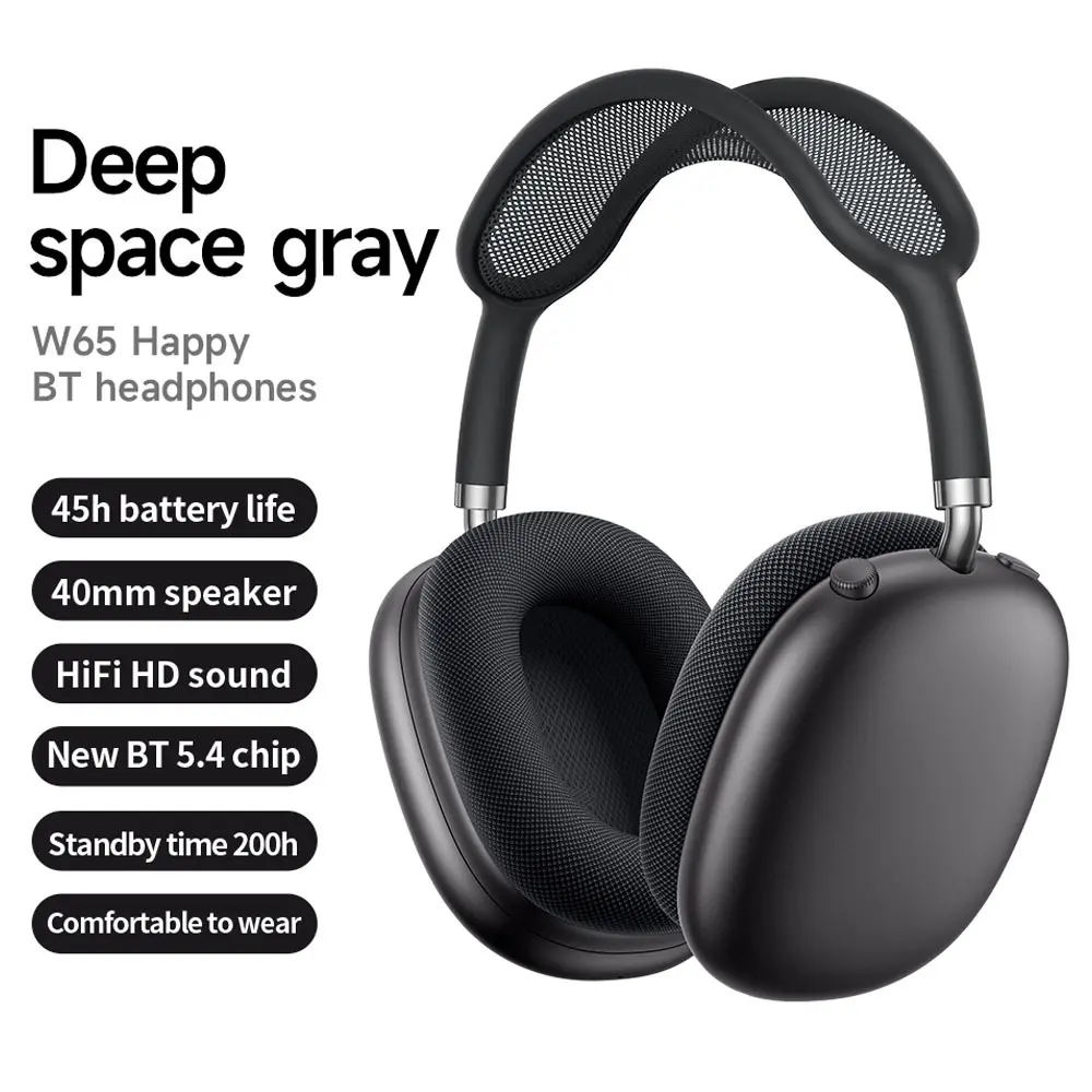 Portable Foldable Over-Ear Wireless Headphones |     Bluetooth ANC Noise Cancelling Sports Headset Audio Electronic