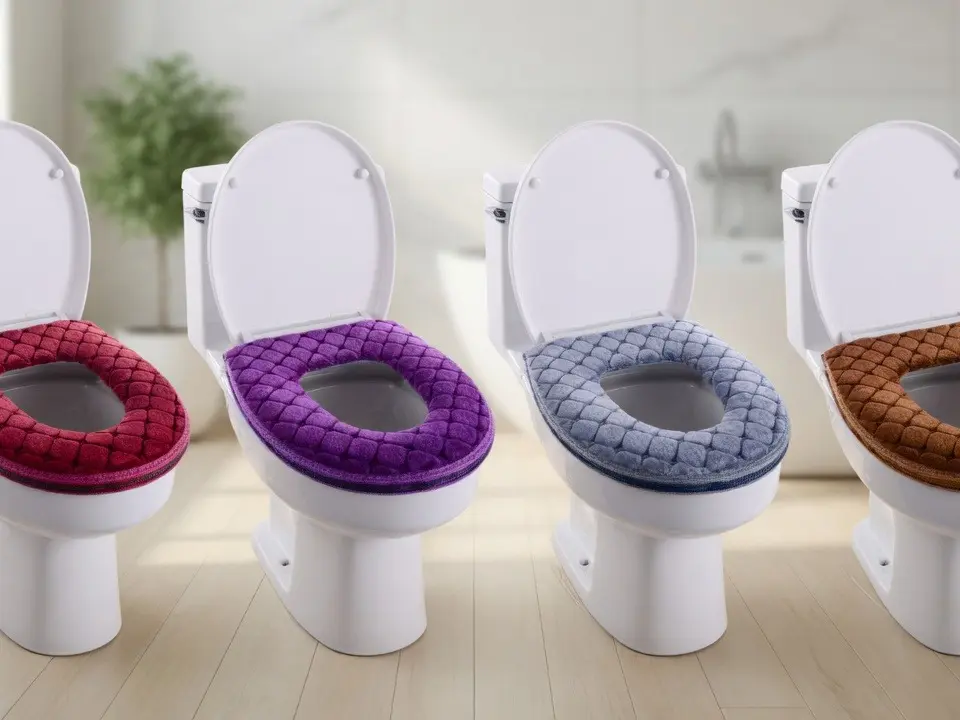 Autumn and winter plush toilet seat cushion, home use thickened toilet pad, washable toilet seat ring, wholesale