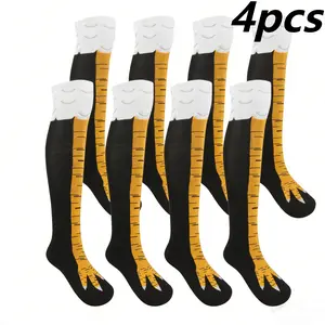 Funny Chicken Leg Socks For Women And Men Novelty Chicken Feet Design Casual Socks Gag Gift White Elephant Gift For Adults