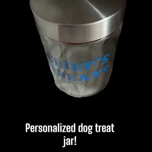 Dog treat jar personalized