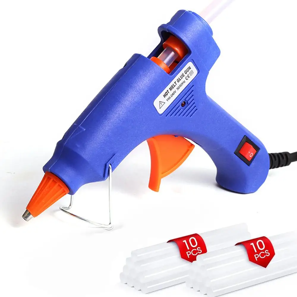 Mini Hot Glue Tool with 20 Glue Sticks, Hot Meal Glue Machine with Status Indicator & Holder for School Crafts DIY Arts Quick Home Repairs