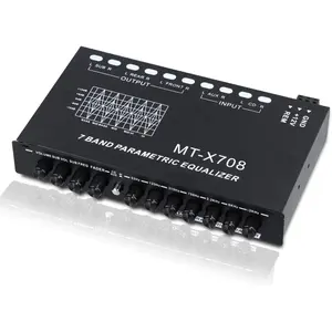 7-Band  Audio Equalizer,  Audio Graphic Equalizer,  Equalizer with Front Rear and Subwoofer Outputs, Adjustable 7 Bands EQ  Amplifier, 7.3 x 4.3 x1.2 Inch