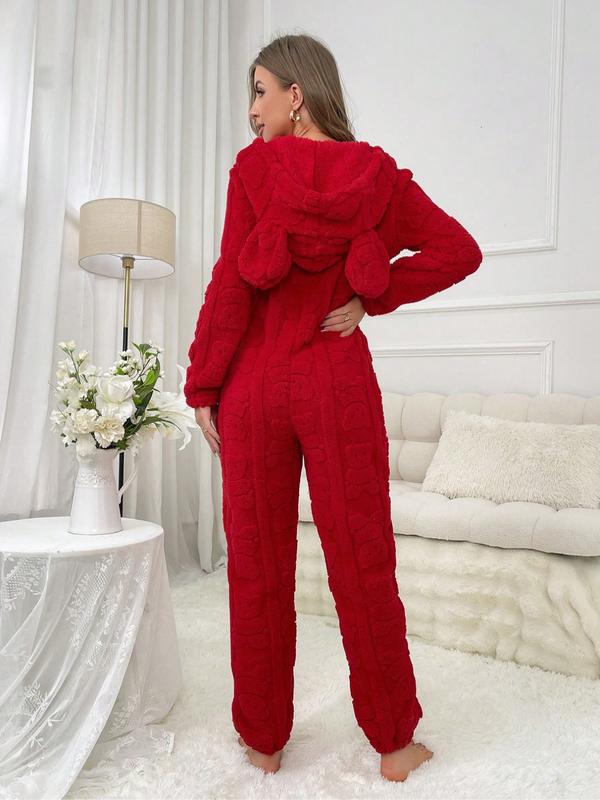 Women’s Bunny Hood Onesie Cozy Cute Sleepwear Soft Warm Loungewear for Home Women’s Bunny Hood Onesie Cozy Cute Sleepwear Soft Warm Loungewear for Home