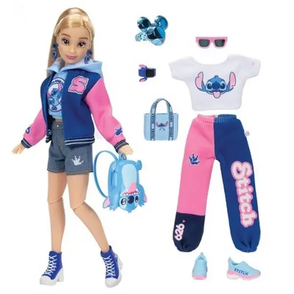 Disney ILY 4ever 12.5" Doll w/ Stitch Varsity Jacket Blonde Hair & Brown Eyes Disney ILY 4ever 12.5" Doll w/ Stitch Varsity Jacket Blonde Hair & Brown Eyes