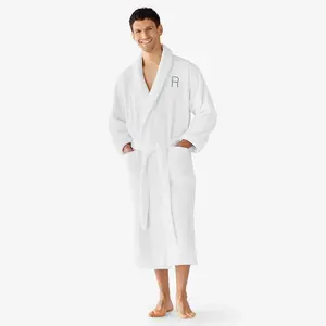 Men’s Long White Bathrobe – Soft, Plush, and Comfortable Spa Robe for Everyday Relaxation
