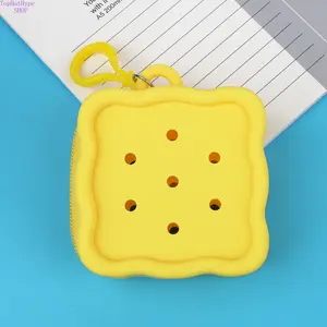 2026 New Kids Cartoon Silicone Coin Purse - Fun DIY Hole Design Bag Charm, Soft Waterproof Hanging Pouch, Portable Creative Storage Bag for Daily Outings, School, Bag Charms