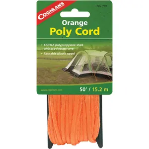 Coghlan's Orange Poly Cord, 50 feet of 1/4-inch Braided Nylon Cord Reusable Rope