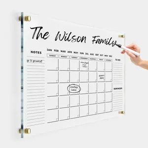 Premium Ultra - Customizable Wall Calendar - Clear Dry Erase Acrylic Wall Calendar - Whiteboard Dry Erase Planner Family Calendar 2026 Office Board Reusable