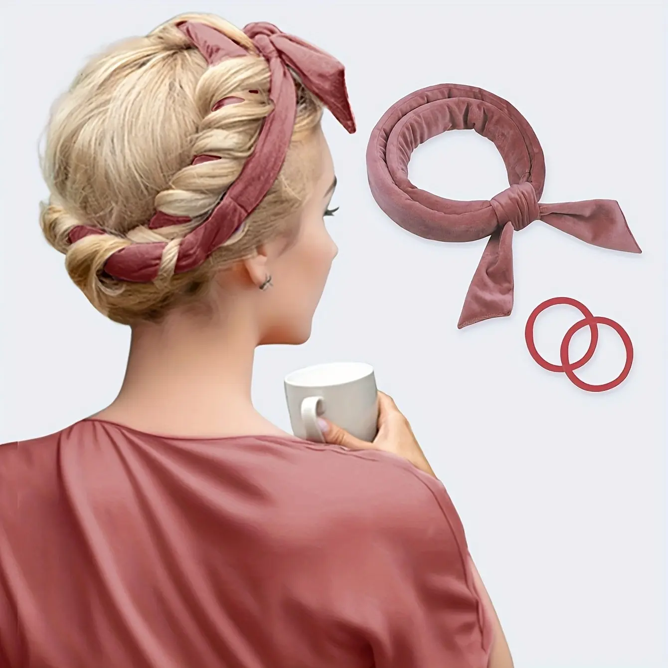 No Heat Curling Iron for Women, Sleep Hair Rollers with Hair Bands, Gentle DIY Styling Tool, Natural Soft Waves, Curly Hair Set, Heatless Hair Curlers, Heatless Styling Kit