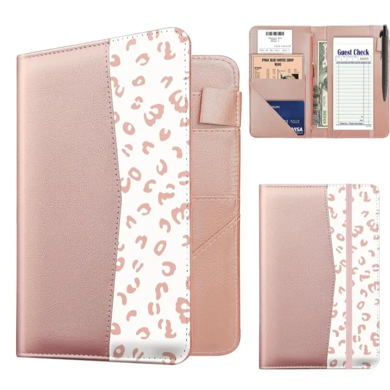 Server Books for Waitress PU Leather Serving Book Organizer Fit Servers Apron