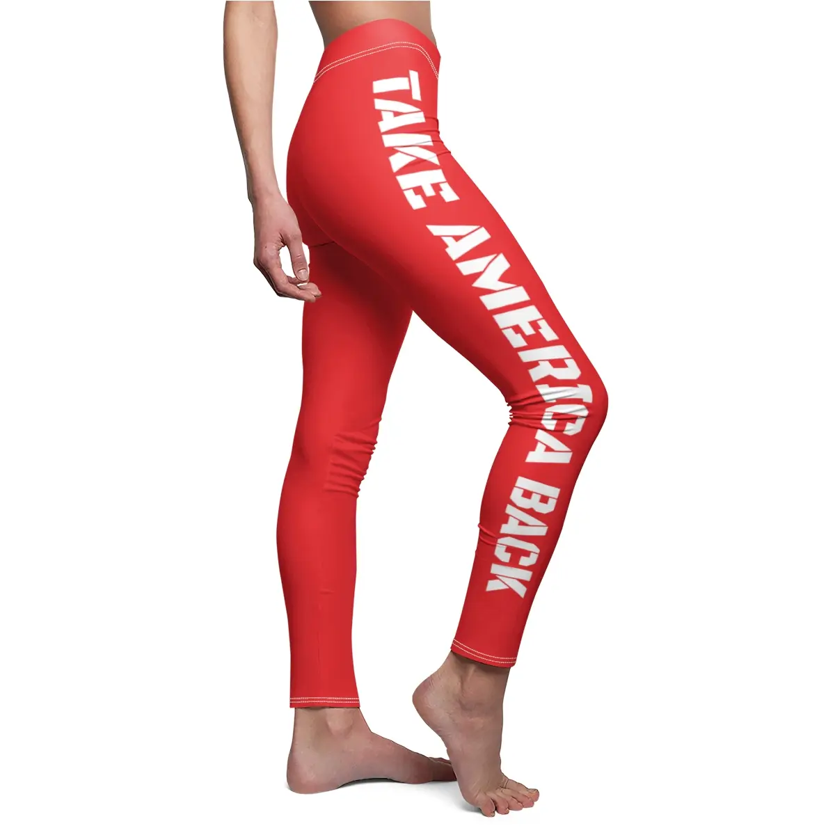 Take America Back Red Women's Casual Leggings Trump MAGA Comfort Fabric Womenswear Bottom Customized Elastic Everyday Hip Light Pajama