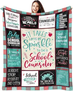 School Counselor Gifts, Counselor Gifts for Women Blanket 60"x 50", Gifts for a School Counselor, School Counselor Appreciation Gifts for Women, End of School Year Gifts for School Counselor