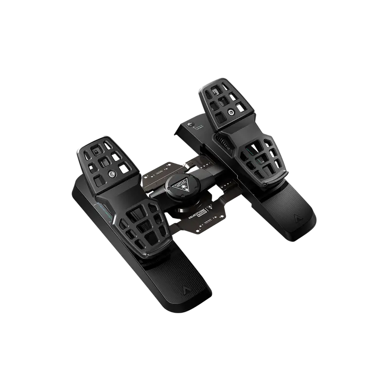 Turtle Beach VelocityOne Rudder Universal Flight Simulation Pedal Pair - USB-C, Non-Contact Hall Effect Sensor, Smooth Rudder Axis, Adjustable Differential Brakes & Width, Swappable Springs, Stable Nonslip Base, for Fighter Jet, Heavy Airliner Gaming