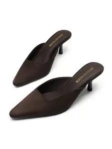 Dream Pairs Kitten Heel Mules Women 2.75" Chunky Heel Square Toe Slip On Pumps Soft Foam Insole Office Shoes