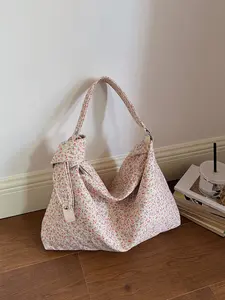 Casual fashion floral print single-shoulder bag daily portable handbag large capacity sweet relaxed tote bag Fashionable Bags