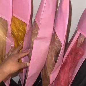 Wig Storage Bag, 5pcs/set Zipper-Closure Transparent Dustproof Wig Storage Bags, Hair Extension Hanger, Wig Tool, Wigs Accessories for Salon & Home Use