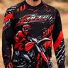 Motorcycle Off-Road Long Sleeve Shirt, Sporty Style Random Print Design, Moderate Fabric Thickness Athletic Top, All Season Wear, Athletic Apparel, Athletic Clothes