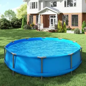 1617 Gal Outdoor Family Swimming Pool With Metal Frame Multi-Layer PVC Fabric