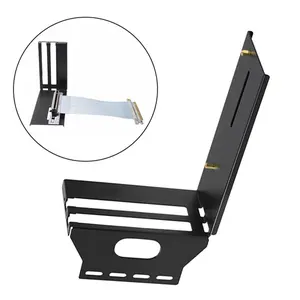 Black PCIe 16X Riser Card Cable Vertical Bracket Mount Holder Kickstand Base Support Kit