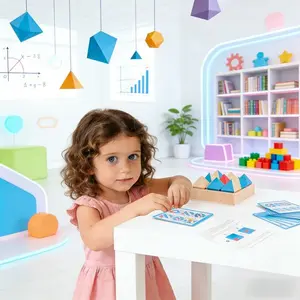 Flip Pyramid Puzzle Game, Geometric Building Blocks Toy, Helps Children Develop Intelligence, Educational Kids Toy, Fun and Engaging