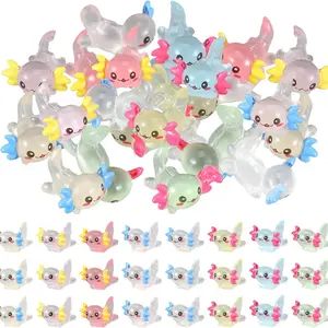 64pcs Mini Resin Hexagon Dragons, Random Colors, Cute Animal Ornaments, Micro Landscape, Aquarium, DIY Decor, Christmas Halloween Decoration