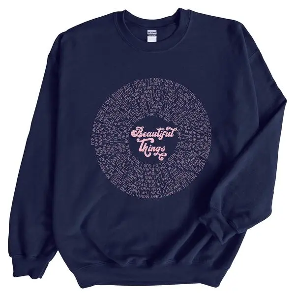 Vintage Song Lyric Sweatshirt The Music Lover Gift Here Sweatshirt Classic Cotton Menswear Hoodie Spandex Sport