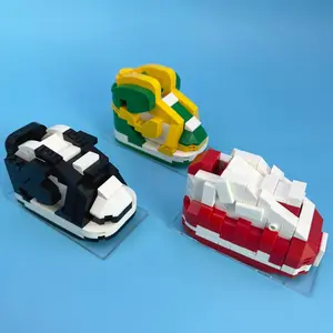 Basketball Shoes & Football Shoes Design Building Blocks, Mini Particle Assembly Toy, Creative Stacking Blocks, Children's Toy, Model