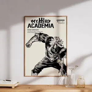 The Hero Collection – My Hero Might Anime Poster Print, Japanese Artwork, Gift for Anime Fans, Vintage Minimalist Aesthetic.