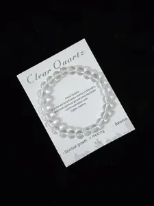 Clear Quartz Beaded Bracelet, Fashionable Elastic Bracelet for Women & Men, Trendy All-match & Exquisite Jewelry for Birthday Gift