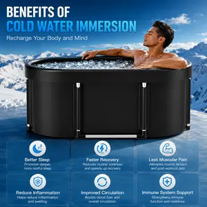 Upgrade XL 129 Gal Large Oval Ice Bath Tub for Athletes,Multiple Layered Portable Outdoor Cold Plunge Tub for Recovery,Cold Plunge for Family-Foldable Ice Baths for Home,Gyms,Indoor use, Cold Plunge Tub, Cold Plunge, Ice Plunge Tub