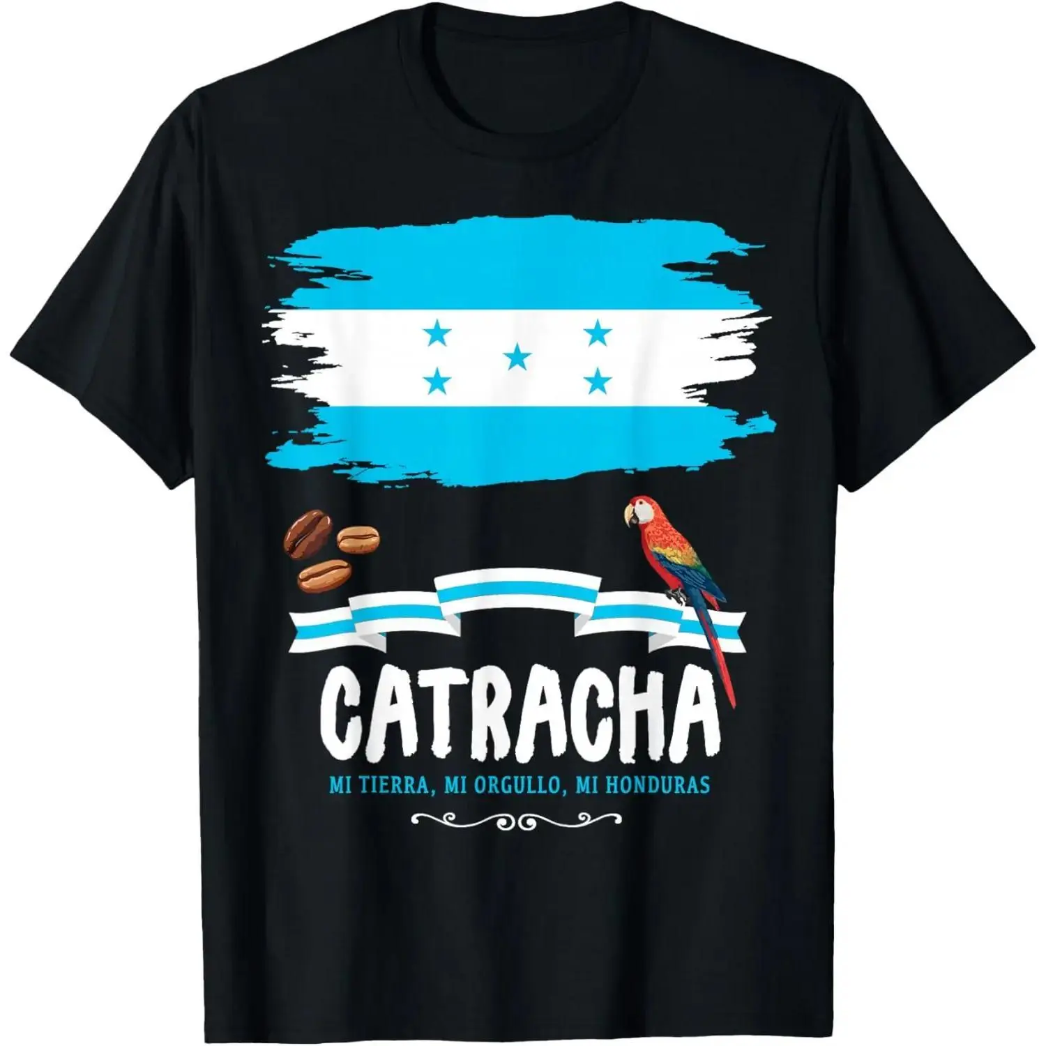Pure Cotton Unisex Honduras Catracha Outfit Ideas for Women and Honduran Flag T-Shirt