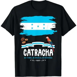 Pure Cotton Unisex Honduras Catracha Outfit Ideas for Women and Honduran Flag T-Shirt