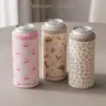 SANDJEST Skinny Can Cooler for 12oz Slim Cans, Standard Cans, Beer Bottles, Insulated Stainless Steel Drink Holder for Beer, Soda, and Energy Drinks, Works as A Open Cup, Ideal for Travel Outdoor Camp Birthday Christmas Gift
