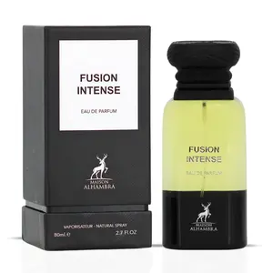 Fusion Intense Eau de Parfum Spray 80ml (2.7 oz) by Maison Alhambra | Creamy Woods, Suede Smoothness, Aromatic Fire