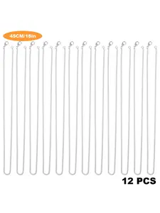 12-Piece Stainless Steel DIY Chain Necklace Set, 18-Inch Gift Chains with Lobster Clasp Connectors, Jewelry Making Materials