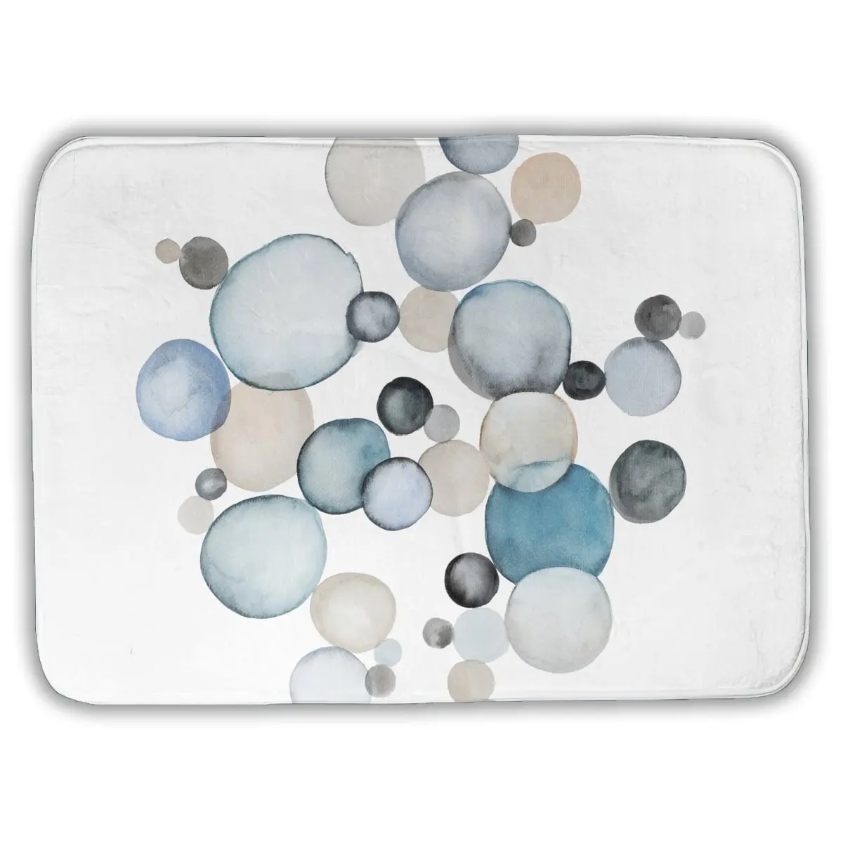 360 stand Minimalist Microfiber Foam Soft Round Pebble Print Bathroom Floor Mat - 17x24 in., Absorbent Decorative Mat for Shower, Bedroom (C1BM1724JB1WBI), Modern, Non-Skid Bath Mats