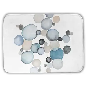 360 stand Minimalist Microfiber Foam Soft Round Pebble Print Bathroom Floor Mat - 17x24 in., Absorbent Decorative Mat for Shower, Bedroom (C1BM1724JB1WBI), Modern, Non-Skid Bath Mats