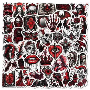 50 Devil Stickers Halloween Material Punk Style Decoration Skateboard Computer Horror Graffiti Stickers