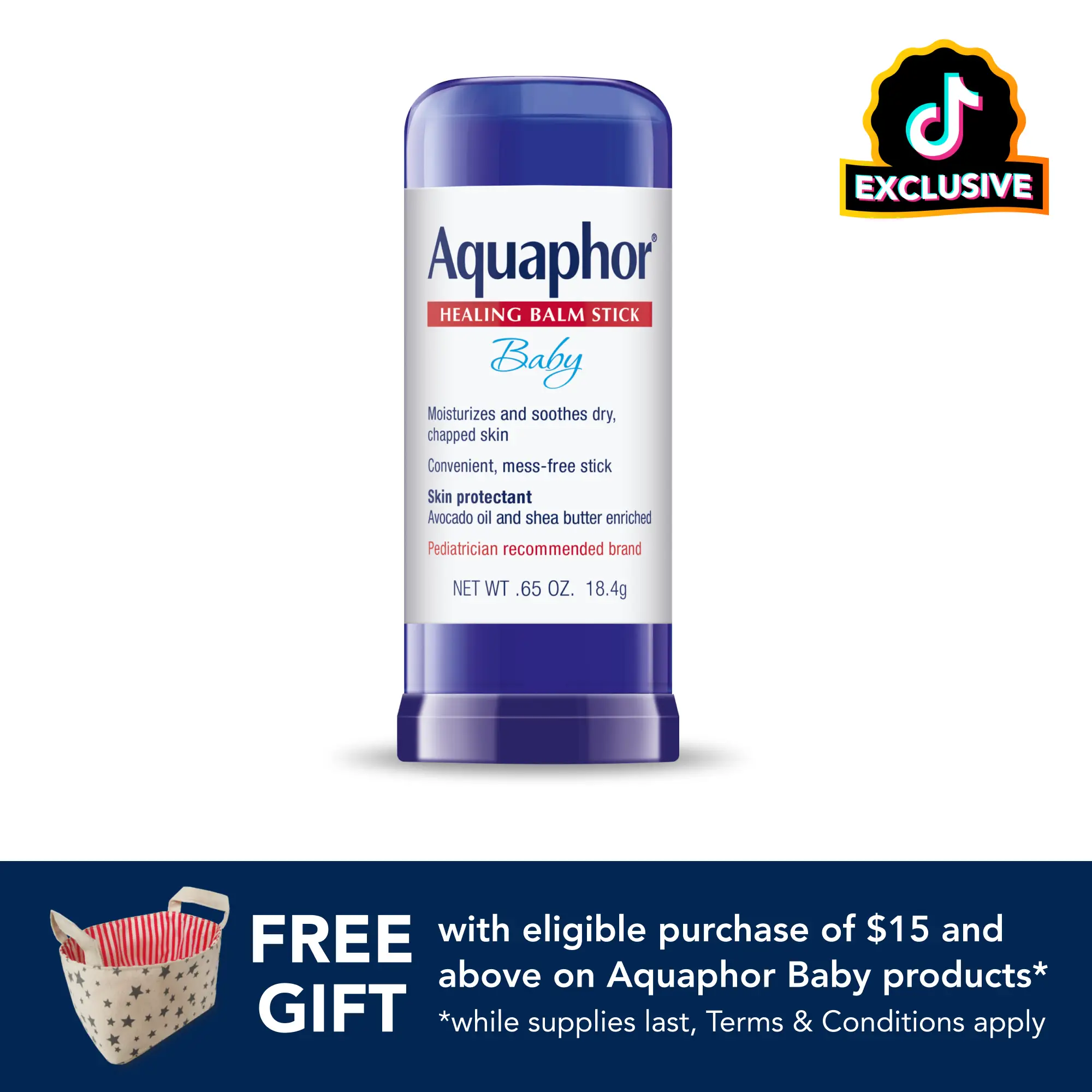 Aquaphor Baby Healing Balm Stick With Avocado Oil and Shea Butter, 0.65 Oz